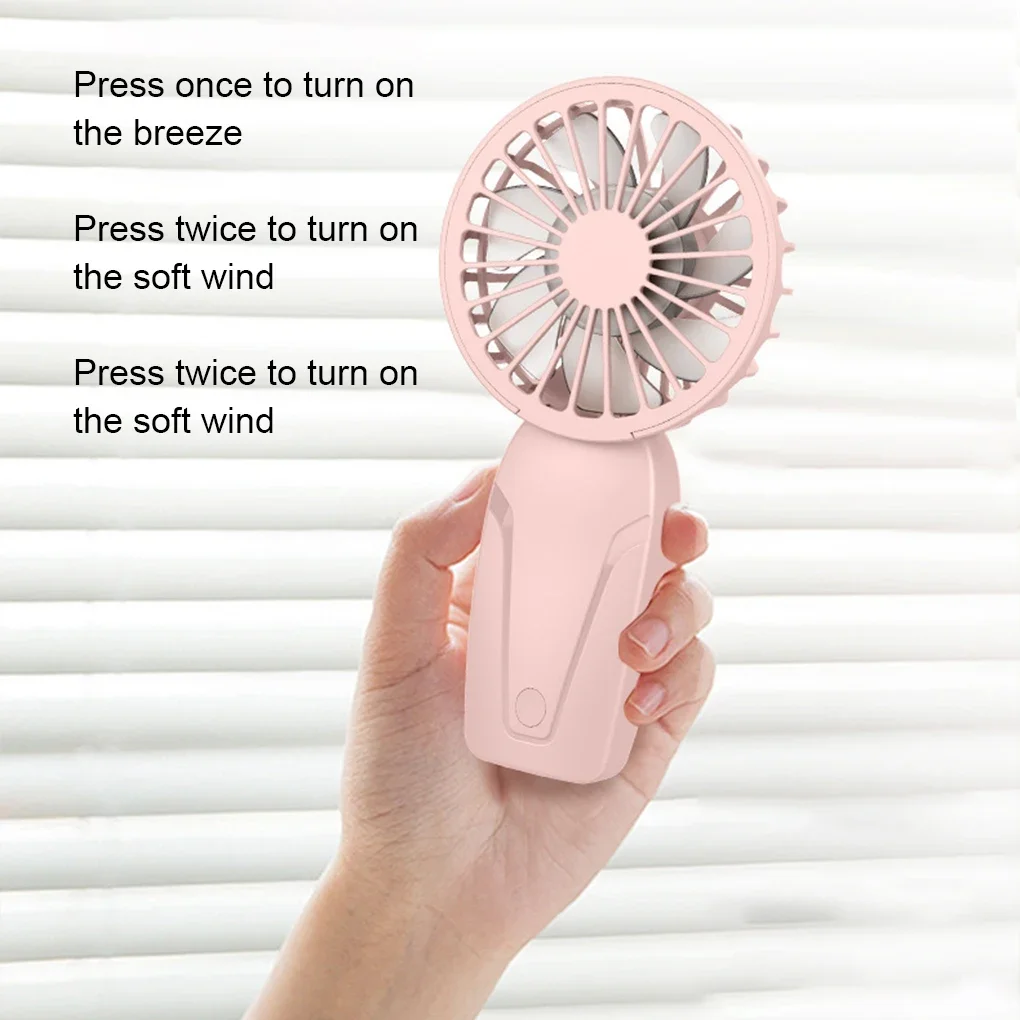 Sommer-Handheld-Kleinventilator aus ABS, leicht, niedliches Aussehen, wiederaufladbarer USB-Ventilator für unterwegs, kühlender tragbarer Mini-Taschenventilator