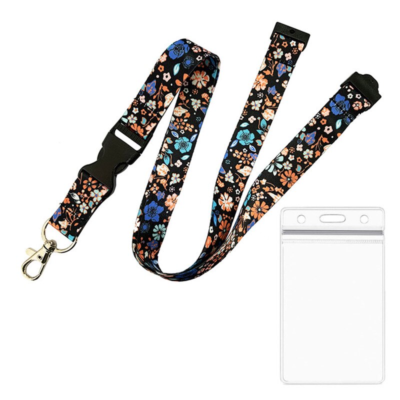 Lanyard strap for phone Key Chains ID Card Badge Holder Keychain Phone Straps Hang Rope Keycord: C with ID holder