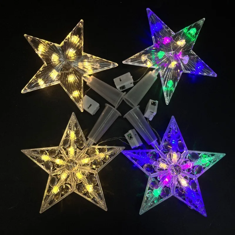 Weihnachten Stern LED Nachtlicht Weihnachtsbaum oben fünfzackigen Stern Lampe Hochzeit Party Garten Weihnachten Dekoration Leuchtende Lieferungen