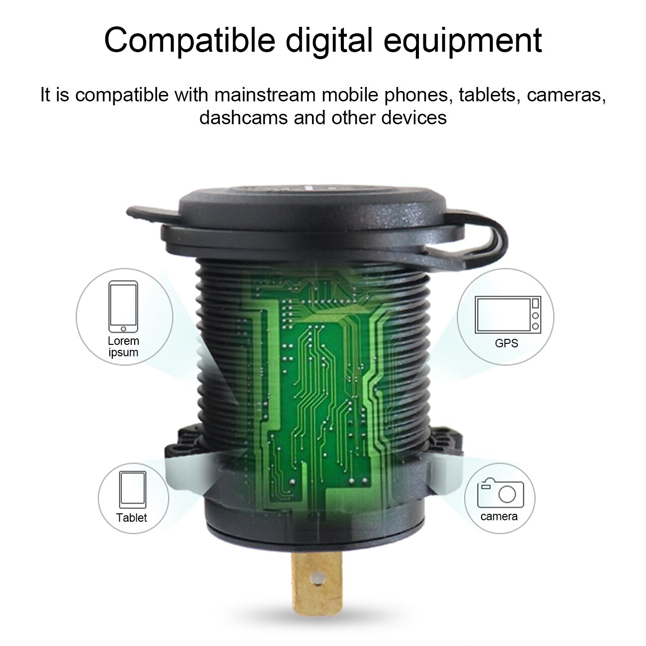 Car Charger 4.2A 21W Quick Charger Motorcycle Dual Auto USB Charger Socket LED Display with Caps for Truck Boat Power Adapter