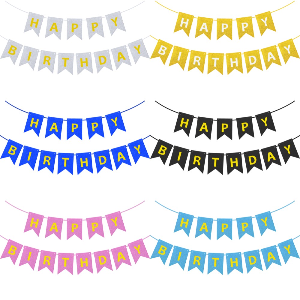 Banner de feliz cumpleaños, decoración de de cumpleaños, serpentinas, guirnalda, bandera, adorno de jardín para sala de estar, banderines de escena para niños y adultos