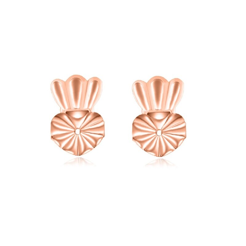 Neue magie herz schmetterling clover Ohrring lift Rücken Unterstützung Hypoallergen Ohrringe Lift Heber Passt Alle Post Ohrring: rose gold crown