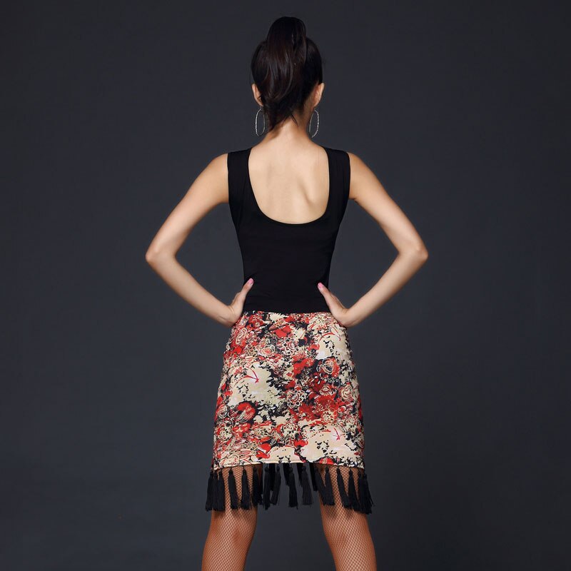 Hcdance Latin Dance Rok Tango Samba Salsa Ballroom Vrouwen Rok Lange Spandex Zwarte Dans Rok Meisjes A249