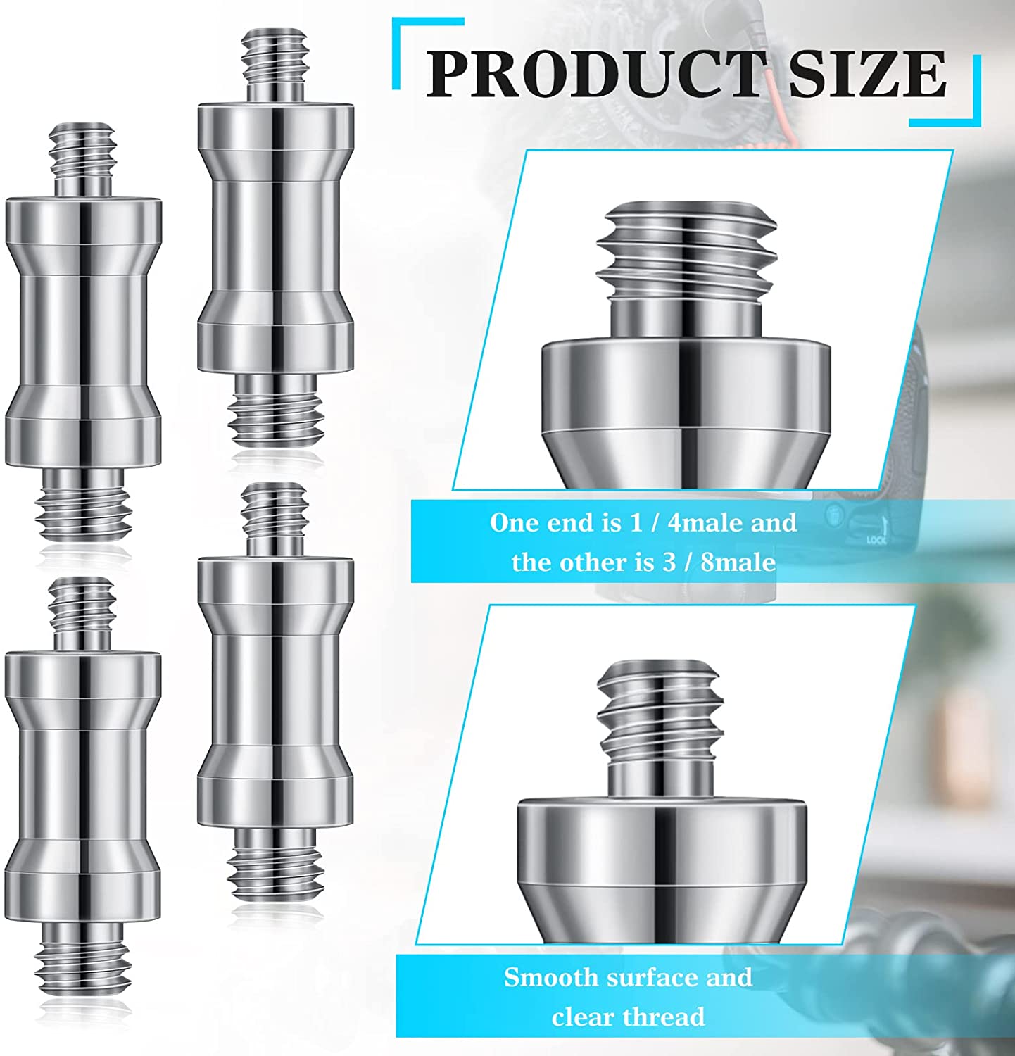 10 Stck 1/4 zu 3/8 Zoll Konverter Gewinde Schrauben Kamera Gewinde Schraube Stativ und Kamera Adapter einstellen für Stativ, einbeinstativ, Digitale