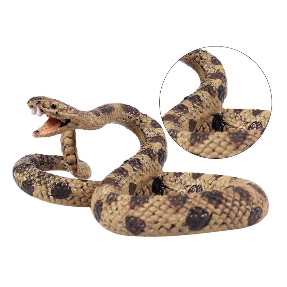 2Pcs Simulatie Snake Speelgoed Plastic Statische Slang Model Speelgoed Levendige Wildlife Diermodel Speelgoed Diverse Kleur (Ratelslang)