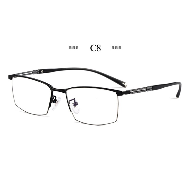 Montura de gafas de titanio puro para hombre, gafas graduadas de , a la , estilo de negocios, T8605T: C8