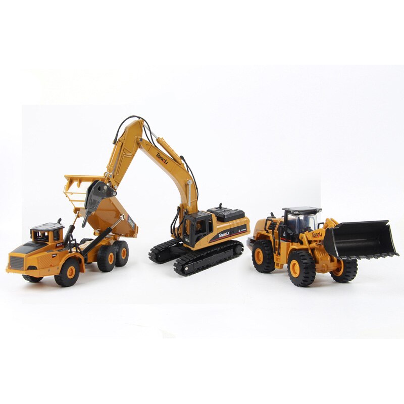 In Lega di alta Simulazione Giocattoli 1:50 Bilancia Die-cast Modello Idraulico Navvy Loader Bulldozer Ingegneria Macchina di Costruzione I Regali Dei Ragazzi: 3pcs group4