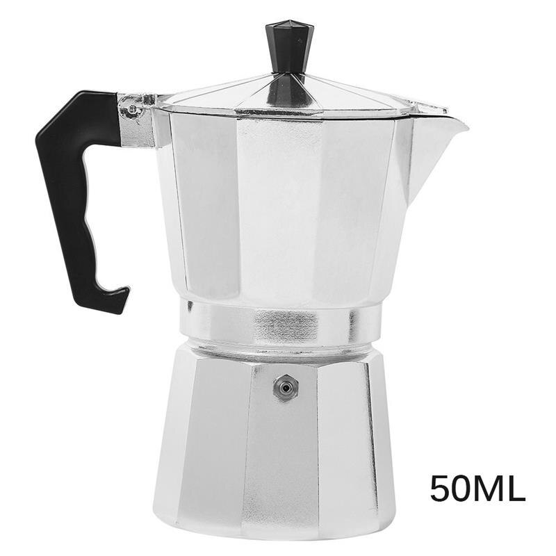 Italialainen espresso latte kahvinkeitin 1 kuppi 3 kuppia 6 kuppia perkolaattori mokka latte kahvinkeitin mokka perkolaattori pannu: 1 kuppi 50ml
