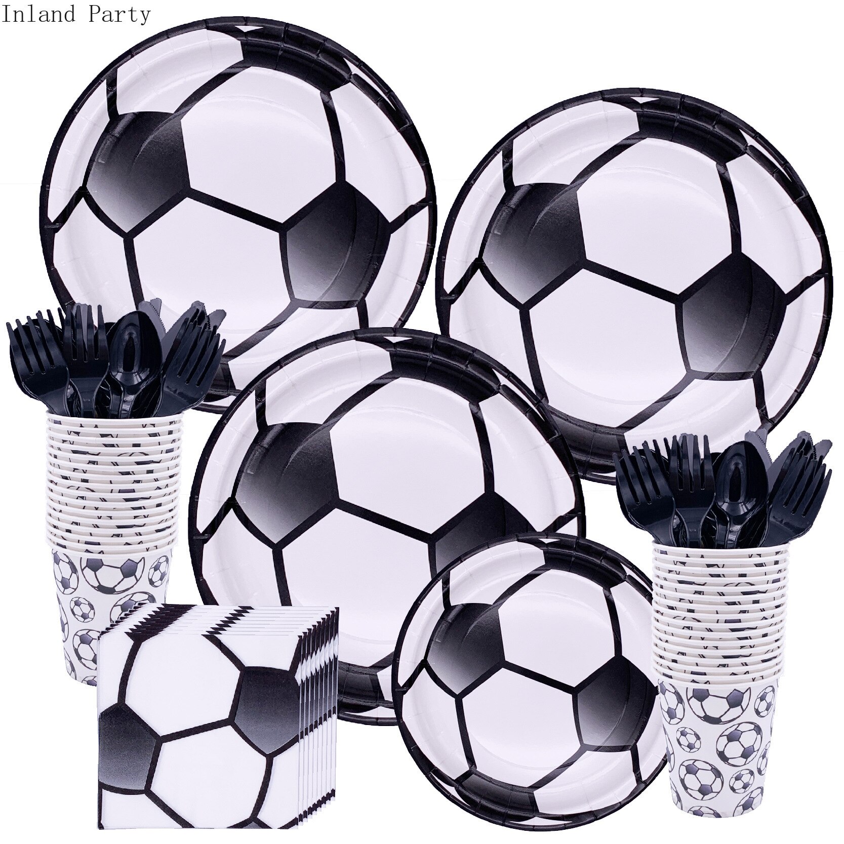 Fotboll tema födelsedag fest servis set servett koppar bordsduk flagga sugrör baby shower barn favor pojkar fest dekoration
