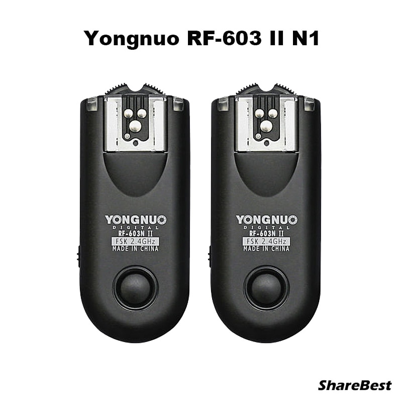 Yongnuo-disparador de Flash RF-603 II N1, RF603 II RF 603 II, 2 transceptores para Nikon D800 D800E D700 D300 D810 D200 D4 D4s D5