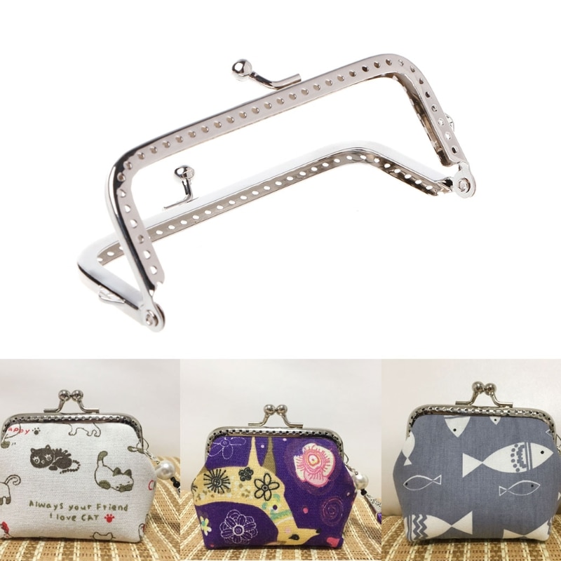 THINKTHENDO 1PC Square Metal Frame Kiss Clasp For Handle Bag Purse 10cm DIY Accessories