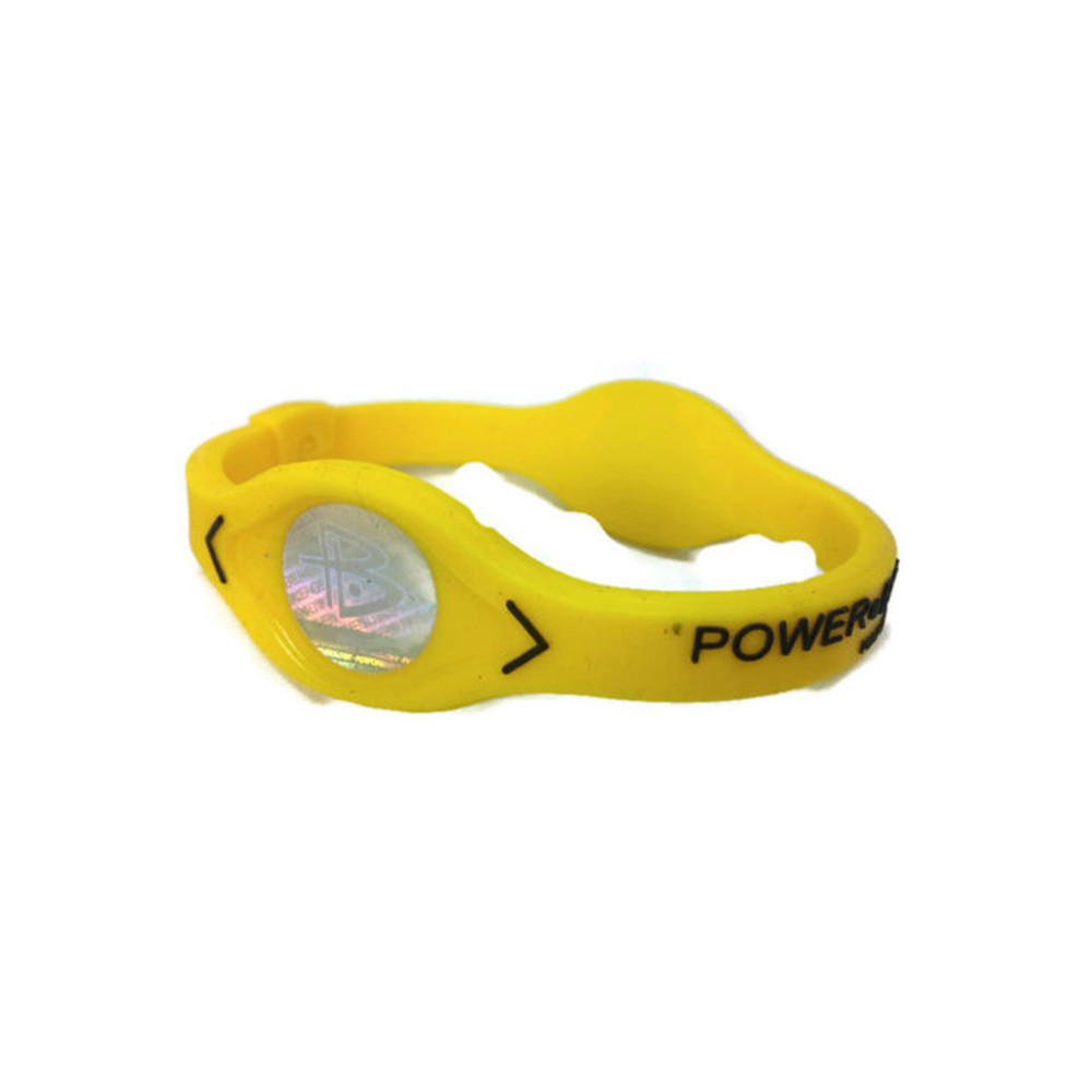 1 unids/set encanto energía pulsera pulseras para mujer y hombre Deporte pulseras balance iónico terapia magnética de silicona: YELLOW / S