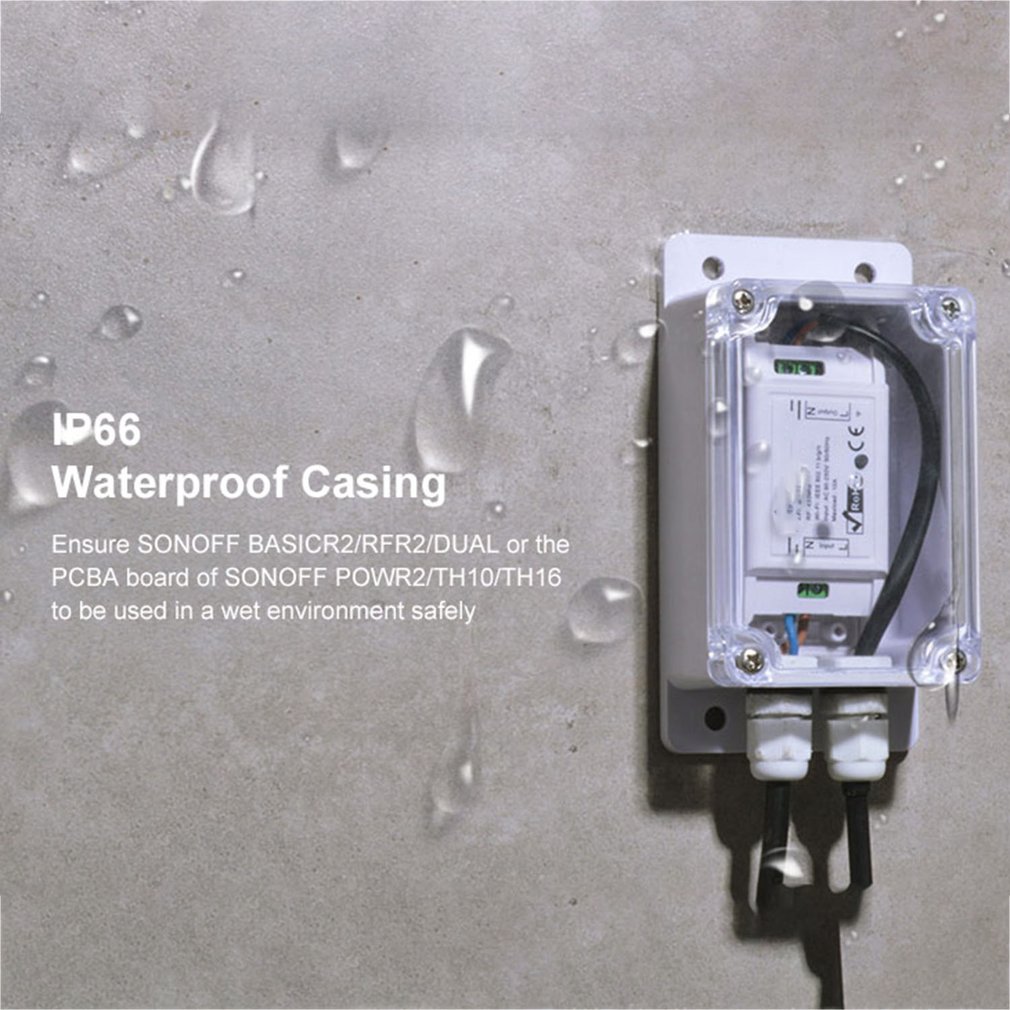 Caja de conexiones impermeable IP66, carcasa resistente al agua, compatible con Sonoff Basic/RF/Dual/Pow para luces de árbol de Navidad