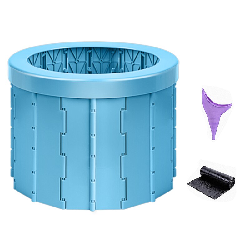 Portable Toilet Folding Commode Porta Potty Car Toilet Camping Toilet For Travel Bucket Toilet Seat for Camping Hiking Long Trip: blue