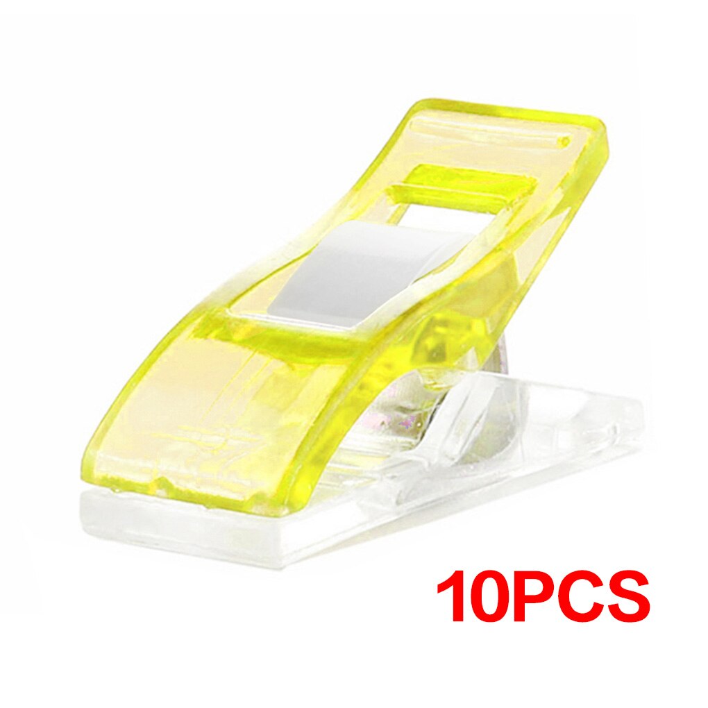 Positioning Patchwork Sewing Clip Plastic Binding Sewing Clamp DIY Crafts Patchwork Tool: 10pcs Yellow
