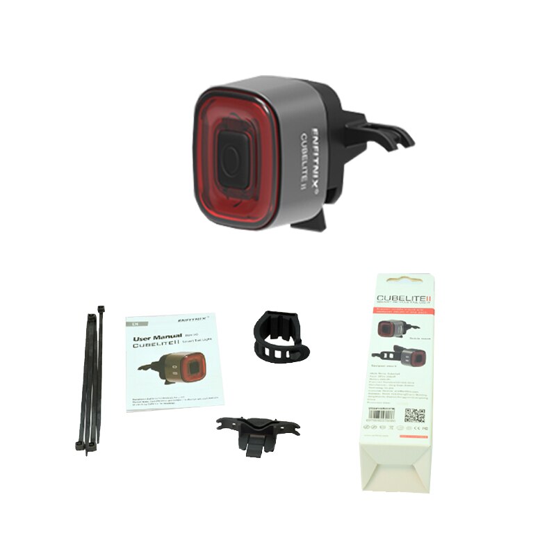 CubeLite II Xlite100 Bicicletta borsa accorto auto Freno Luce di Rilevamento usb della bici della Strada MTB fanali Posteriori posteriori: nero