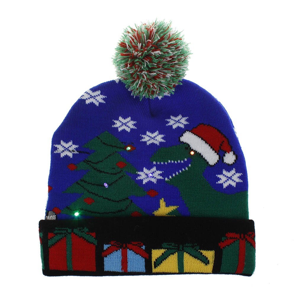 Vintermössor för kvinnor led light-up stickad ful tröja xmas jul mössa gorros mujer invierno bonnet femme: 02