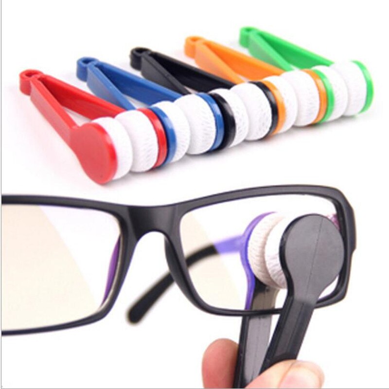 1Pc Mini Twee-Side Bril Borstel Microfiber Brillen Cleaner Bril Gereedschap Multifunctionele Reiniging Wrijven Gadgets Gereedschap