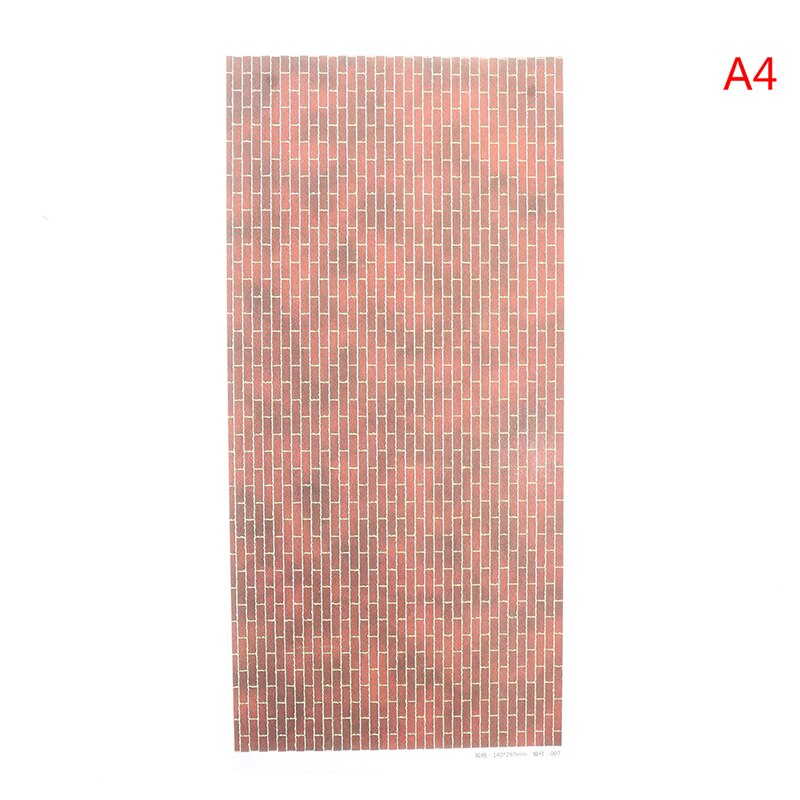 1 Pc 14*29cm Architectual DIY Dollhous floor sticker kitchen bathroom wall paste wood floor wall paper: 4