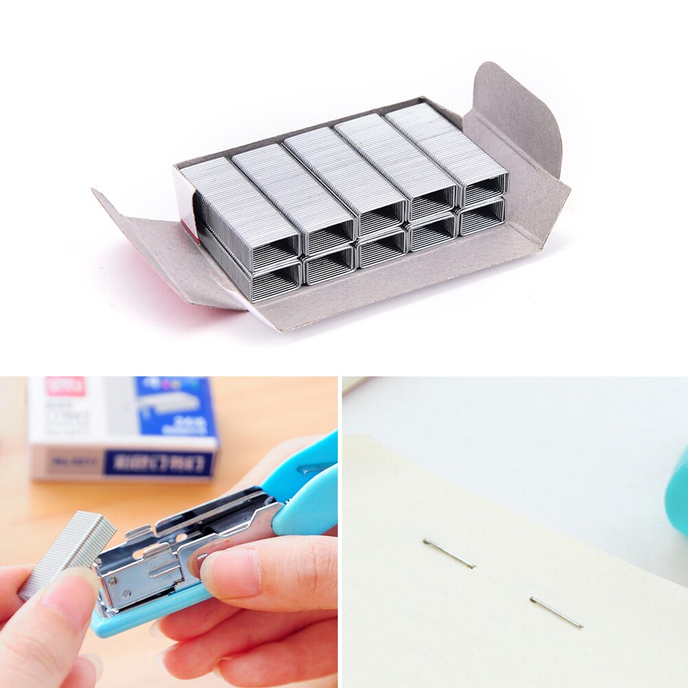 1Pack 10mm argent en acier inoxydable agrafes fournitures de reliure de bureau prix bas directe