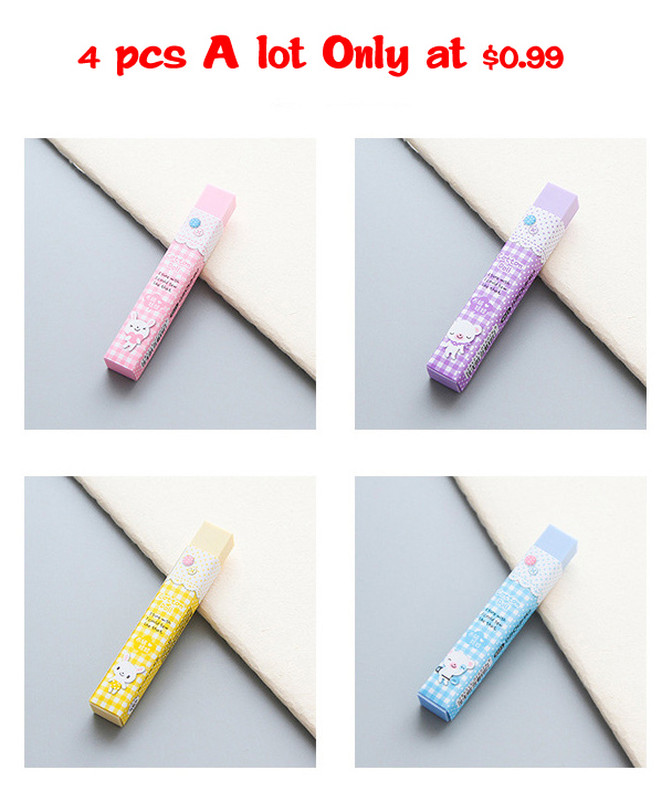 1 Uds bonito borrador de lápiz de goma 2B rectangular bonito para oficina escuela niños Premio escritura dibujo estudiante elemento: Assorted