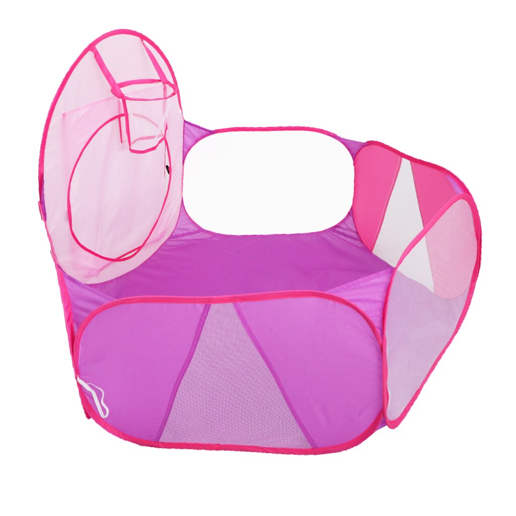 Tente de fosse de balle pourpre rose avec cerceau de basket-Ball et sac de rangement pour les tout-petits filles garçons jeu extérieur intérieur