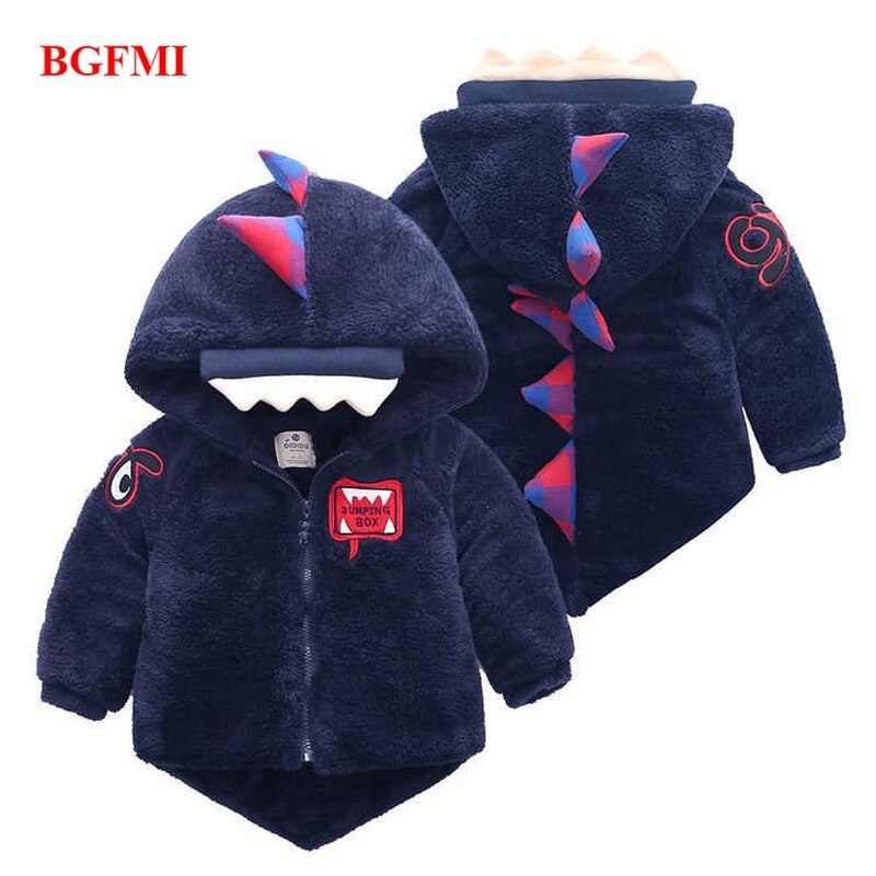 Kinderen Dinosaurus Baby Kids Winter Kleding Katoenen Baby Jongens Jas Plus Dubbele Fluwelen Jas Jas Kids Warm Bovenkleding Kleding