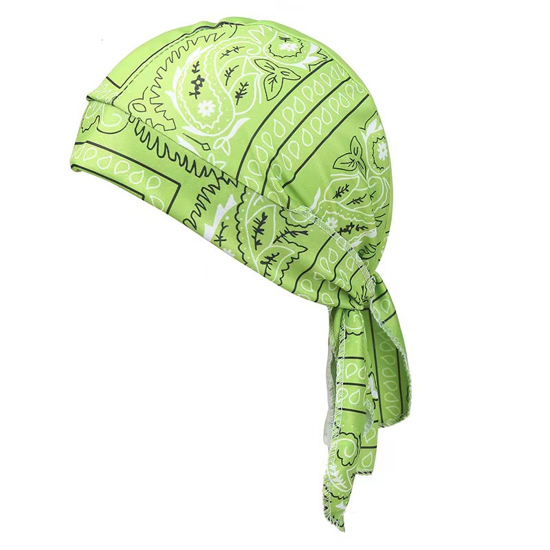Bandana bufanda pañuelo cabeza hombre ciclismo al aire libre sombrero de pirata motocicleta estampado Paisley multicolor baile de Hip-Hop: Caqui