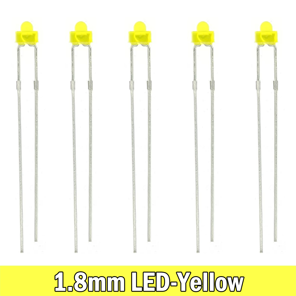100 unids/lote 1,8mm diodo de luz LED difuso surtido Kit verde azul blanco amarillo rojo COMPONENTE DIY Original: YELLOW