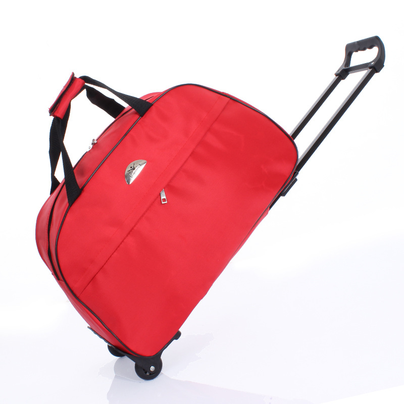 Große Kapazität Reise Trolley Taschen Frauen Männer Rollen Tasche Oxford Wasserdichte Roll Gepäck Koffer Reisetasche Mit Rädern: Beige