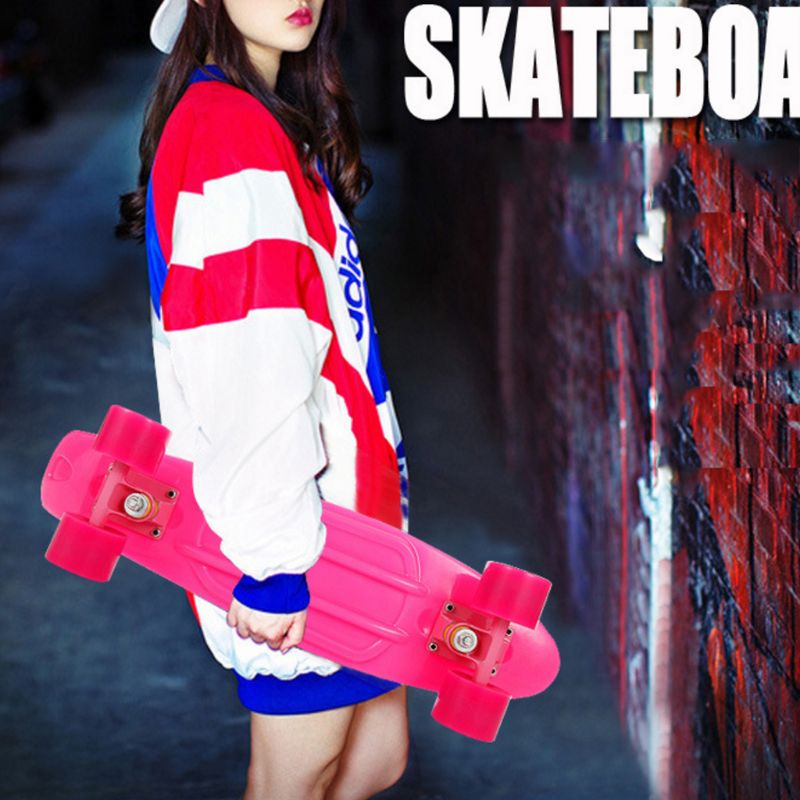 22 inch Four-wheel Skateboard Single-Warp Kick Skate Board for Beginner Boy Girl