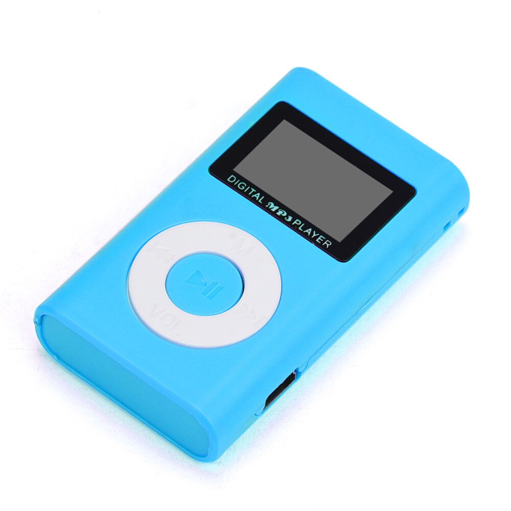 Reproductor Mp3 con Usb, Clip multimedia, Mini reproductor Mp3, pantalla Lcd, compatible con tarjeta Micro Sd, Tf, Walkman rojo, 32gb: Azul