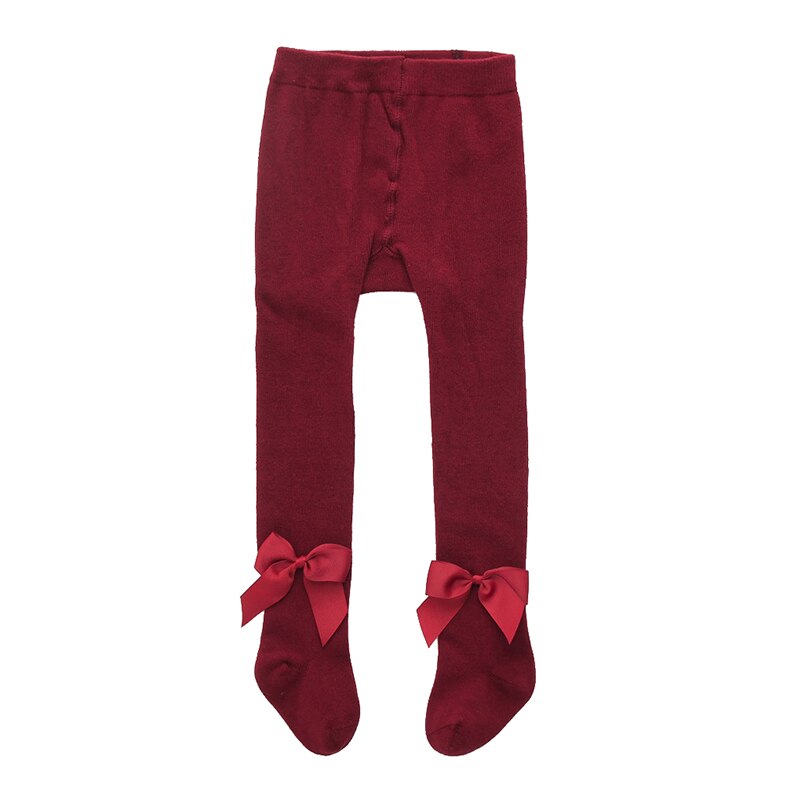 Strik Baby Meisje Panty Zachte Effen Kleur Baby Peuter Panty Warme Herfst Winter Baby Meisjes Kousen 12-24M: wine red