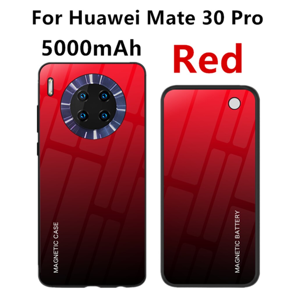 5000mAh Drahtlose Aufladen Akku fallen Für Huawei Kamerad 30 Profi Sicherung Magnetische Batterie Energie Bank Ladegerät fallen Für Huawei Kamerad 30: rot  Kamerad 30 Profi