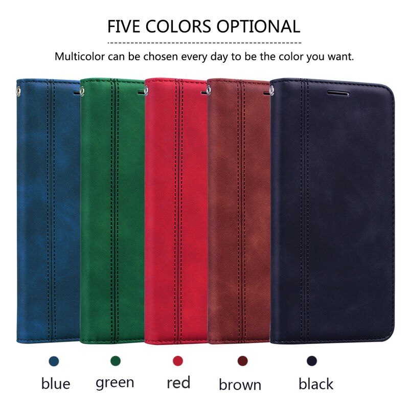 Huawei  y6p hoesje vintage leer voor huawei  y6p y6 p luxe magnetische flip portemonnee standaard bescherming achterkant 6.3 inch