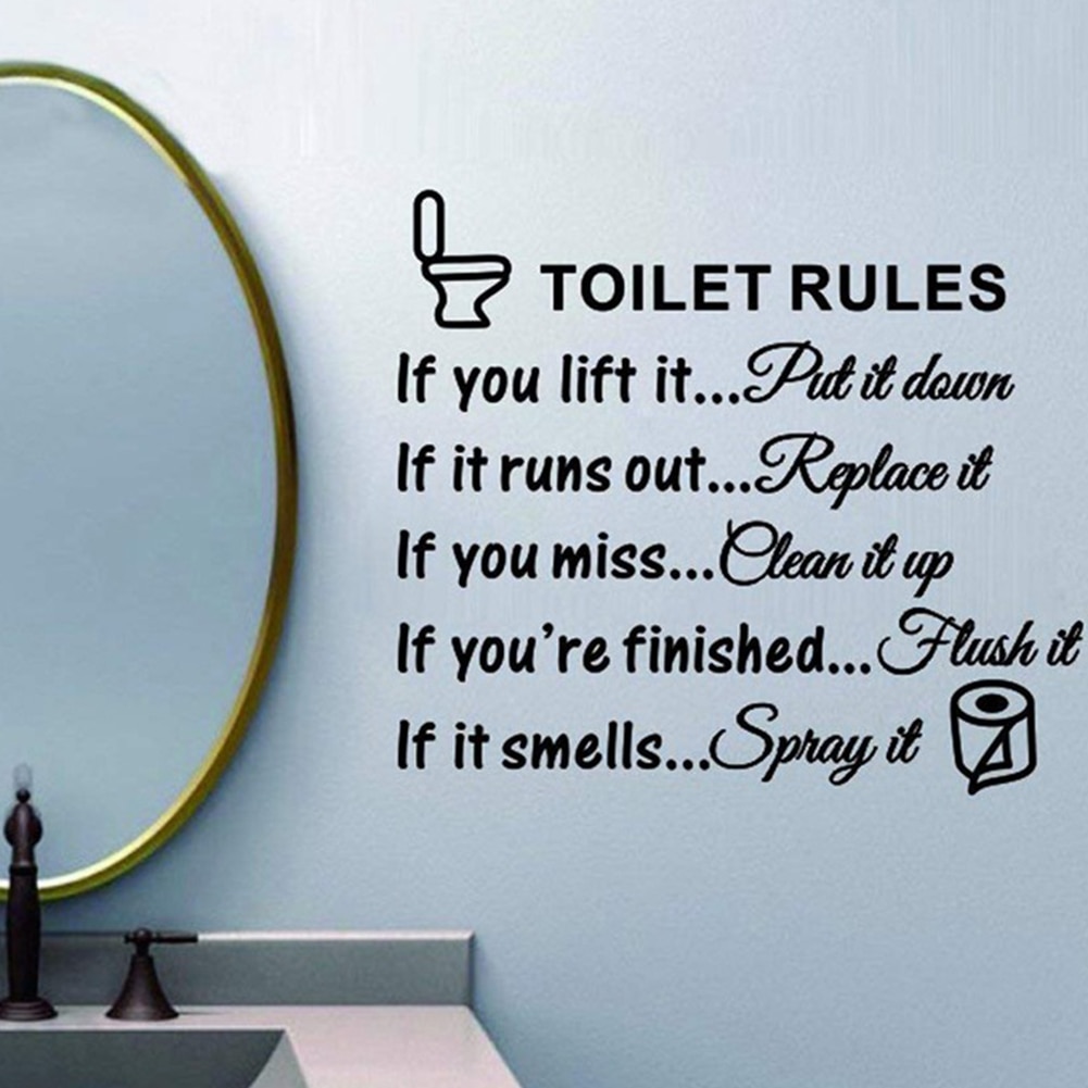 Aftagelige selvklæbende mærkater diy vægklistermærke dør vinyl kunst moderne badeværelse indretning glas toilet regler vandtæt vægmaleri