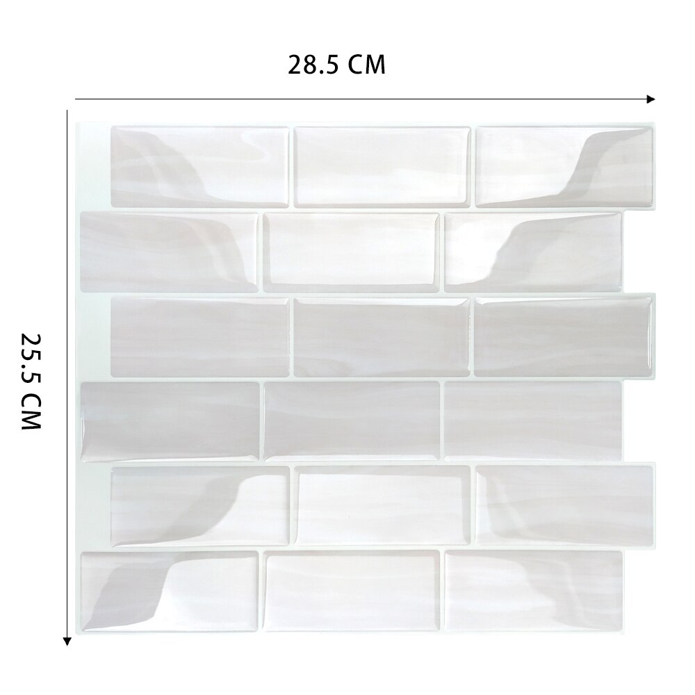 Home Decor Self Adhesive Vinyl Wall Sticker 3D Peel and Stick Subway kitchen backsplash tiles