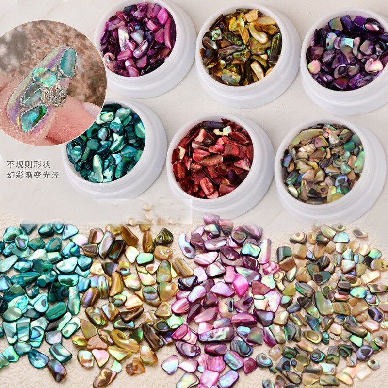 3d gwóźdź Sztuka uchowiec muszla kamień płatek kolor polerowany symfonia zorza polarna ozdoba robić paznokci akcesoria robić tipsów