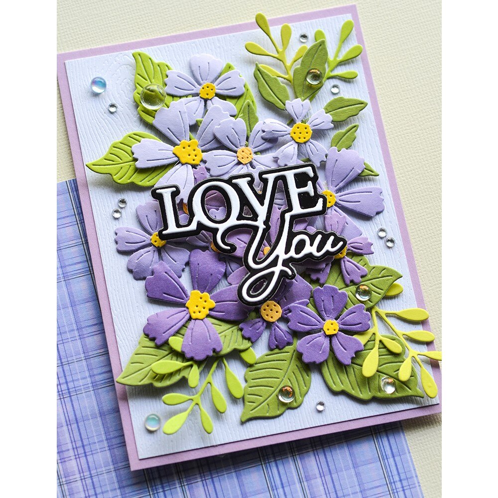 Love You Posh Script Metal Cutting Die Scrapbook Embossed Paper Card Album Craft Template Cut Die Stencils For 2022