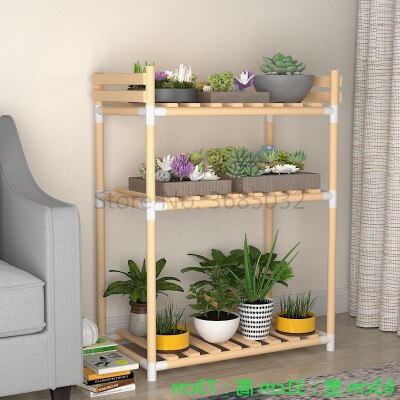 Wooden Plant Flower Display Stand Floor Shelves Flower Potted Stand Multi-storey Storage Rack Shelf Plants Stand Outdoor: 3