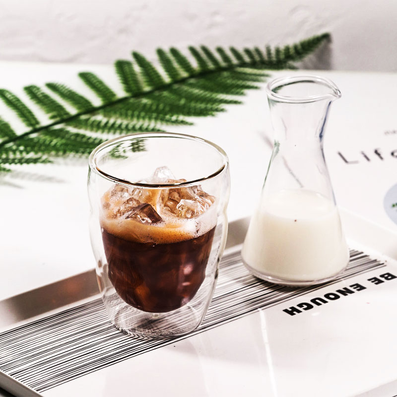 Borosilikatväggar kaffe/te/drycker glas kopp snapsglas - dubbelvägg isolerade latte glas espressokaffemuggar