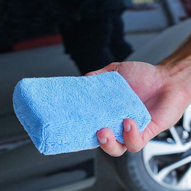 Bilvask rengøring svamp blok voks svamp blok bil rengøringsværktøj mikrofiber frotté kasse poleret rengøring bil tilbehør