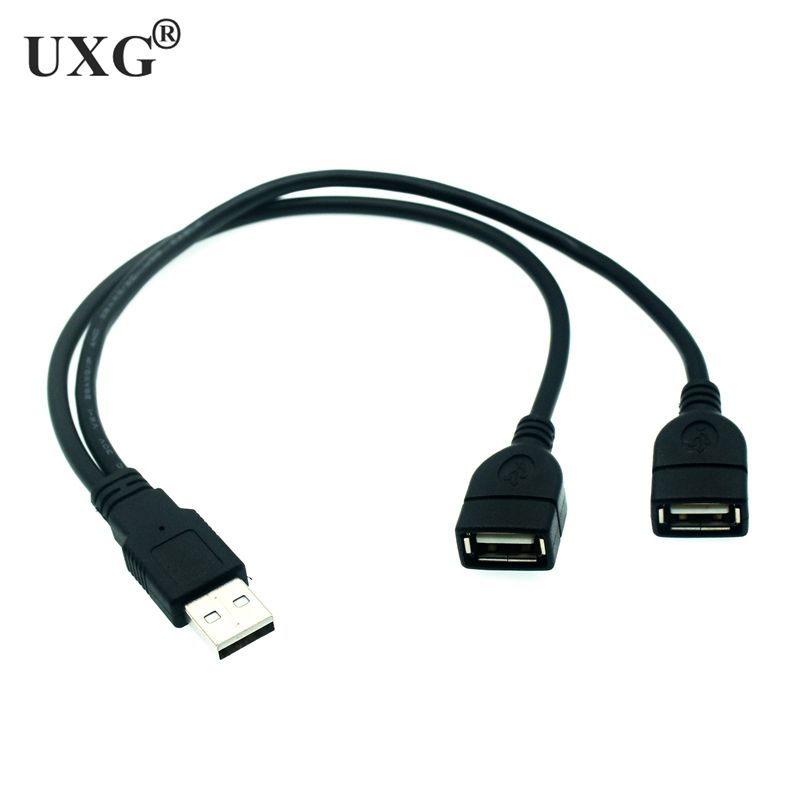 USB 2.0 A 1 Stecker auf 2 Dual USB Buchse Daten-Hub Netzteil Y-Splitter USB-Ladung-Stromkabel Kabel Verlängerungskabel 30 cm: Orange