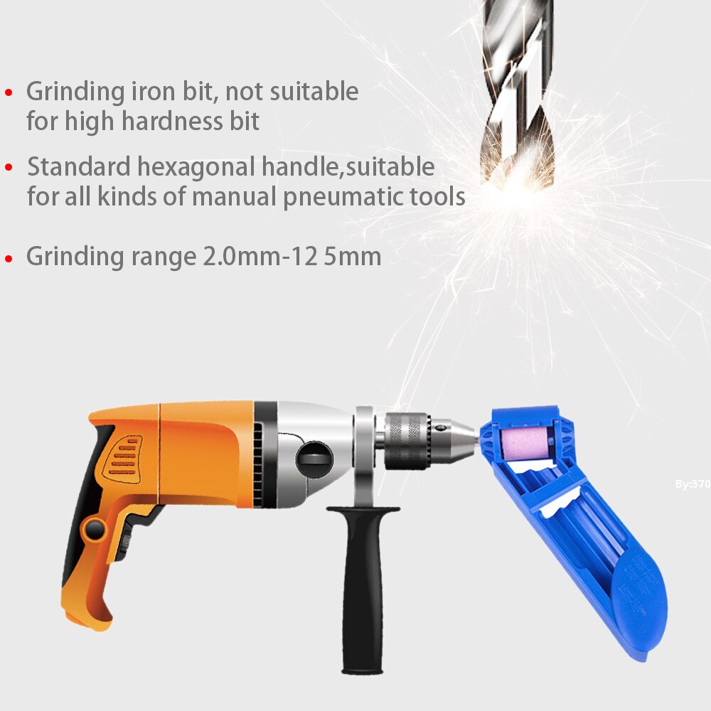2.0-12.5mm/Set Drill Bit Sharpener Portable Corundum Grinding Grinder Quick Install Tools Hand Drill Modification
