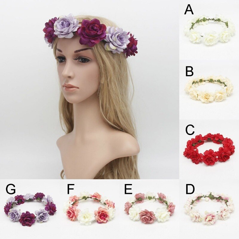 Flower Girl Crown Wedding Boho Headpiece Headband Hair Wreath