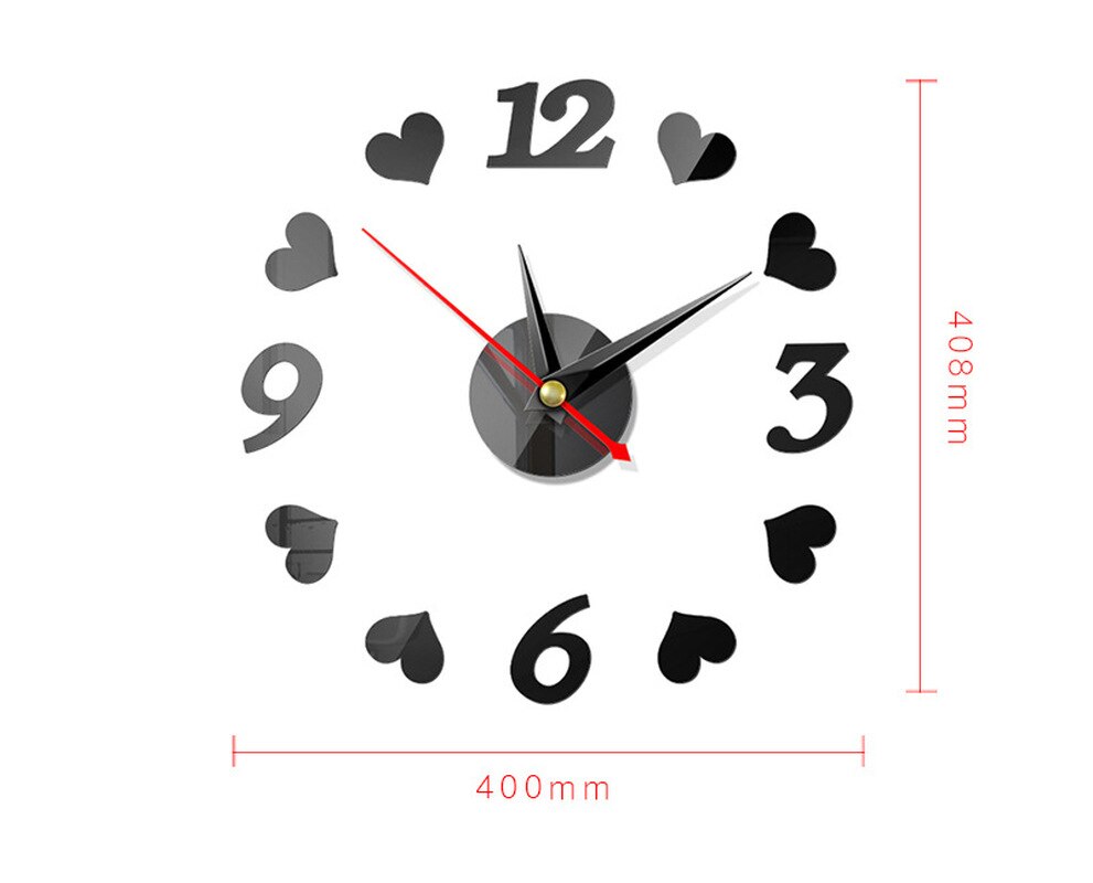 3D Wall Clock DIY Acrylic Large Frameless Mirror Number Sticke Art Decal Living Room Decor Wall Clock Modern