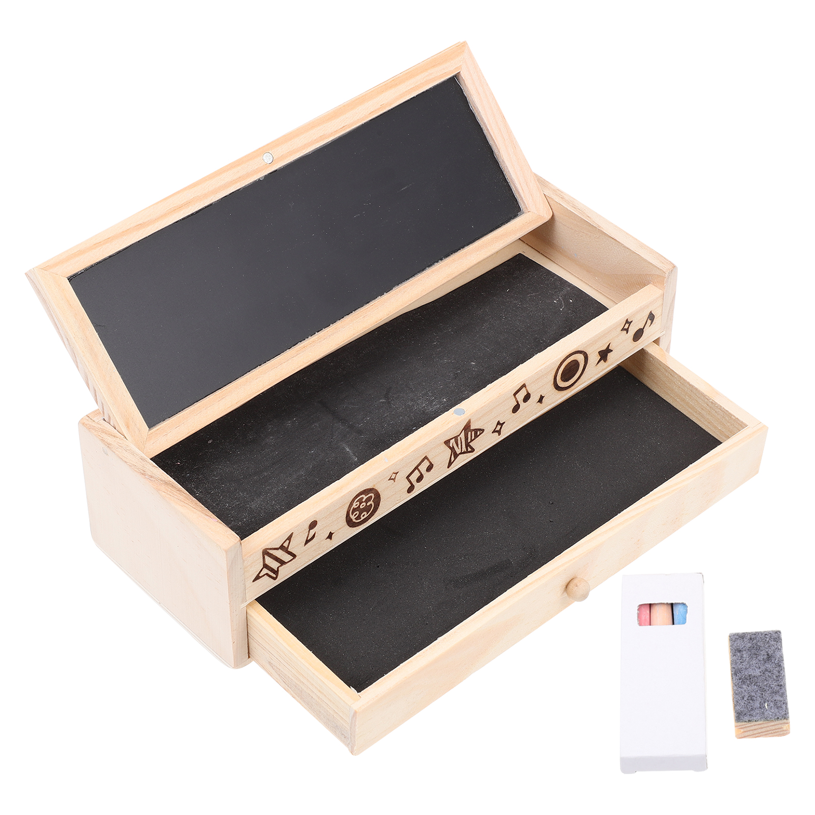 1 Set of Pupil Pencil Box Wooden Stationery Box Home Storage Box for Student