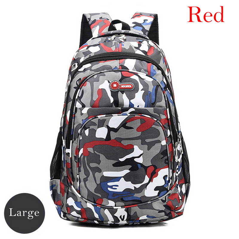 2 tailles Camouflage sacs d'école imperméables pour filles garçons orthopédiques enfants sacs à dos enfants livre sac Mochila Escolar cartable: red large