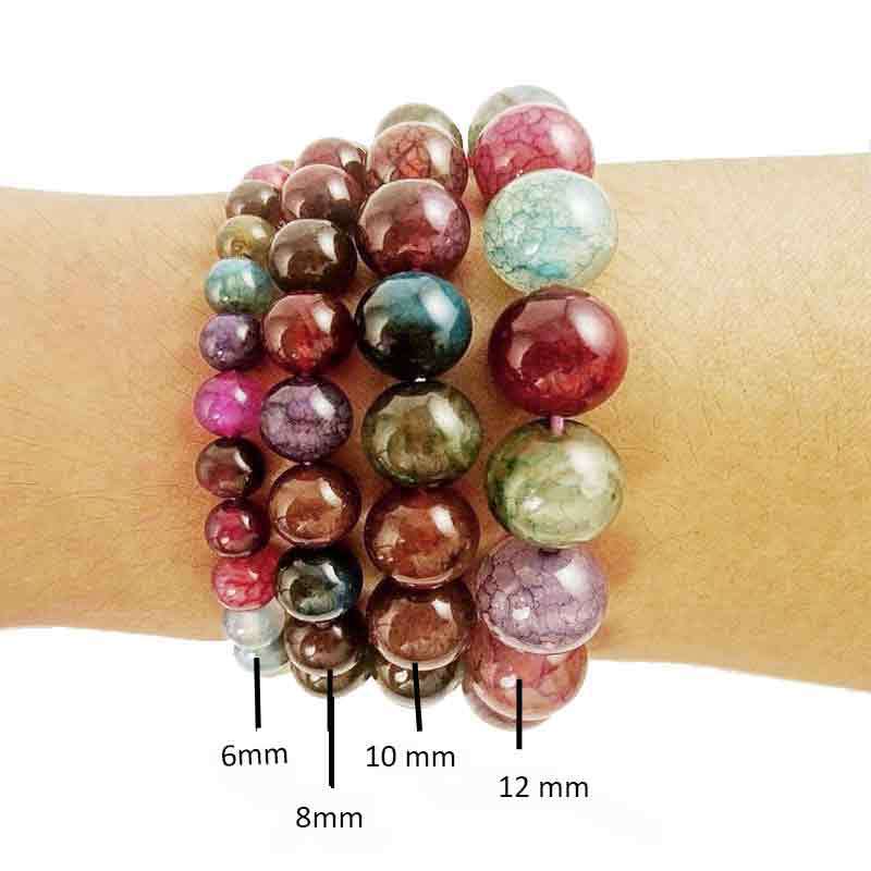 Candy Color Agates Bracelet Mix Color Semi-precious Stone Onyx Beads Strand Bracelets for Women Men Handmade Loose Beads Jewelry