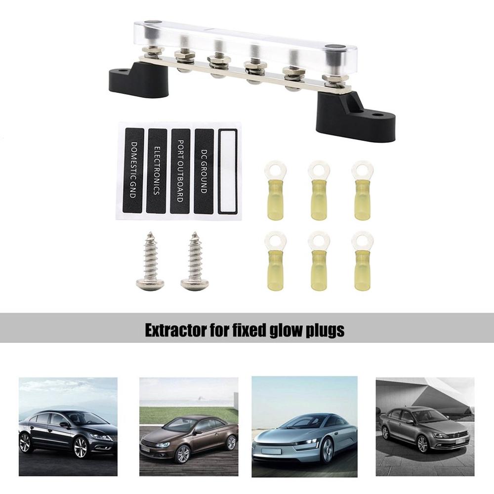 6-position M6 Single Busbar Straight Row With Transparent Upper Cover With Sticker And Heat Shrinkable Line Terminal